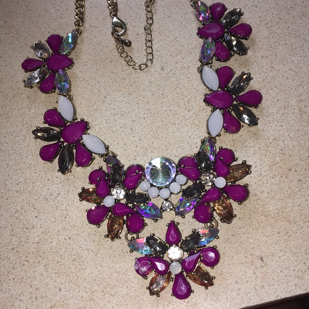 Fabulous Purple and Iridescent Statement Necklace
